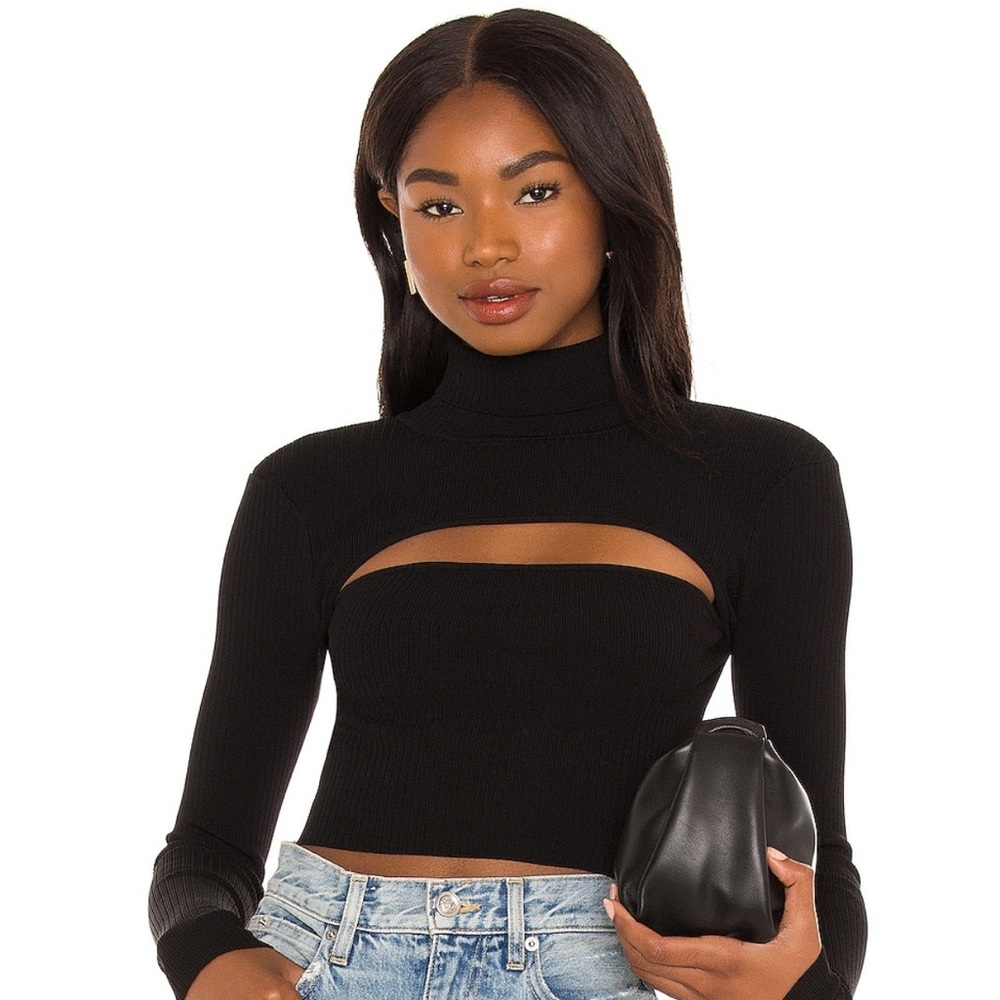 Tasha Cut Out Sweater in Black (superdown)
